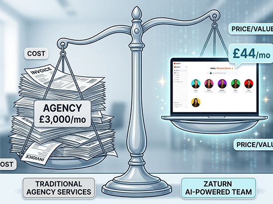 cost of ai marketing vs agency uk