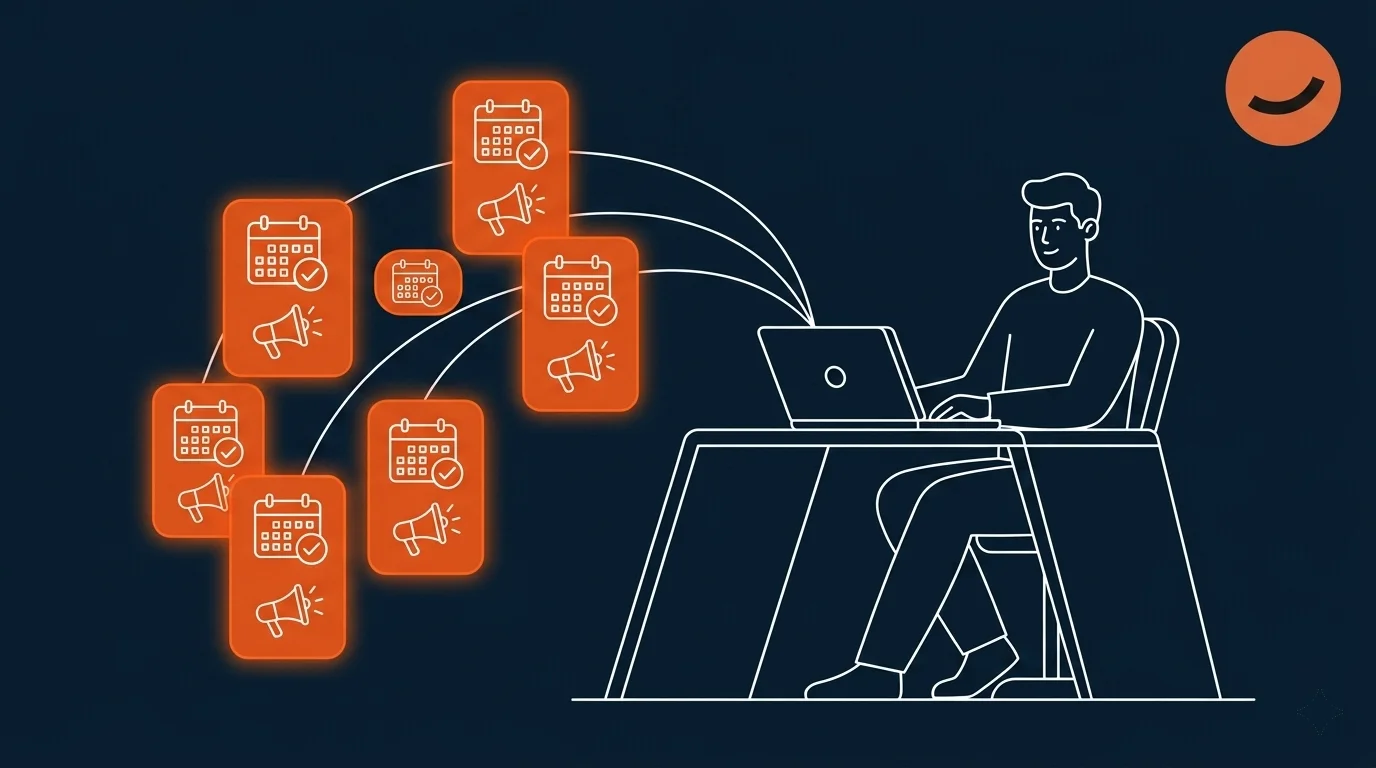 A real estate agent on their laptop automating what AI marketing real estate agents delegate: social media, meetings, and online content